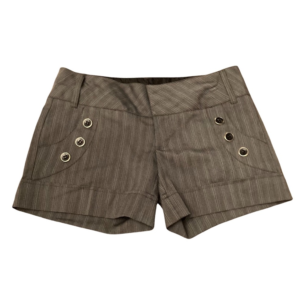 Heartsoul Gray Pinstriped Shorts With Buttons Juniors Size 5.